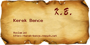 Kerek Bence névjegykártya